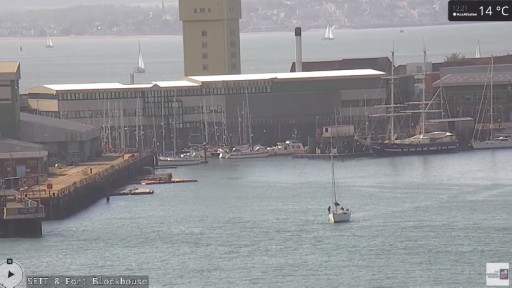 Portsmouth from HMS Warrior webcam